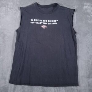 Harley-Davidson Shirt Mens Large Sleeveless Thunder Mountain Ft Collins CO Biker